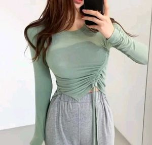 Korean round neck full sleeve stylish top