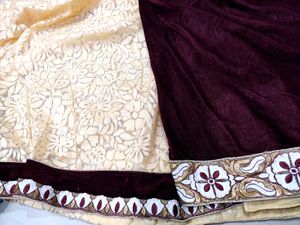 Beautiful Party Wear Velvet Pallu Saree