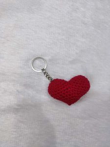 Crochet Heart Keychain