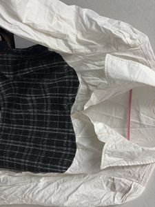 Black &amp; White Cropped Blouse