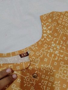 New Mustard Colour Small Collar Kurti