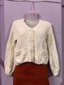 Beige Knit Cardigan