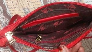 Red Crossbody Bag with Jewel Detail
