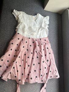 Cute Girl's Pink Polka Dot Dress