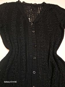 Black Netted Cardigan