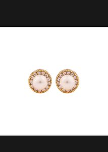 Faux Pearl Stud Earrings