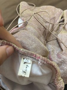 Sparkly Pink rose Party Dress glitter