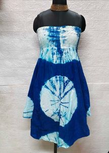 XL Size Dress Tie-Dye Sundress Plus Freebie Earing