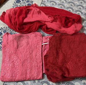 Pink Embroidered Kurta Set