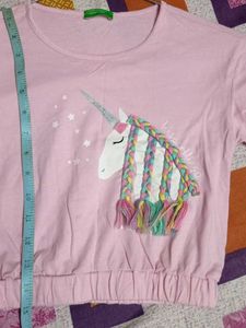 unicorn style crop top for girls