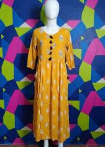 Yellow Printed Dress