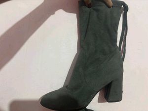 Charcoal Grey Heeled Boots