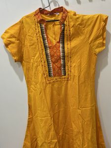 Yellow Ethnic Tunic Dress