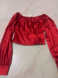 A Red Crop Top