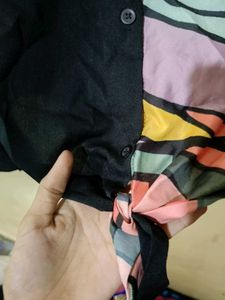 Abstract Art Tie-Front Shirt