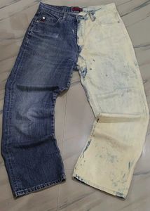 Unique Two-Tone Denim Jeans