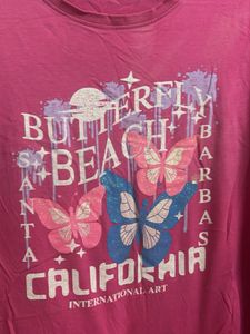 Pink Butterfly Beach Tee