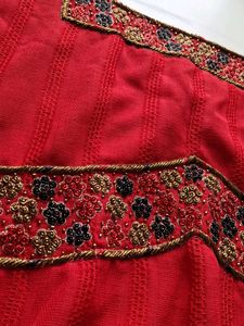 Vintage Red Embroidered Dress
