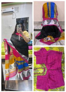 Elegant multicolour Saree with Blouse