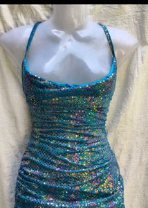 Sparkly Blue Mini Dress