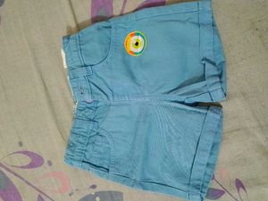 Blue Shorts with Eye Patch