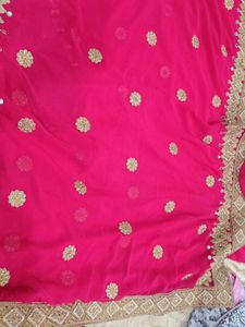 Hot Pink Embellished Saree