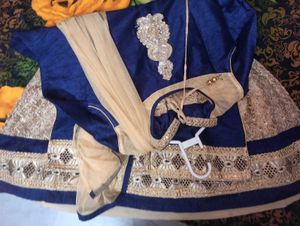 Elegant Blue &amp; Gold Kurta Set