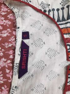 Self Print Kurti Cotton Long Office College Wear