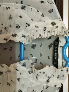ZARA off white frilled shirt