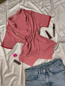 🔥SALE🔥 Baby Pink Korean Unsymmetrical Top🌷