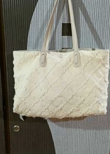 Ivory Quilted Tote Bag