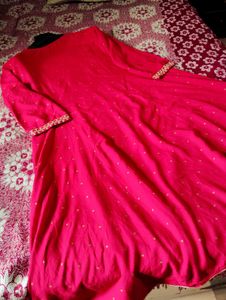 Party Wear Golden Embroidery Designer Kurta