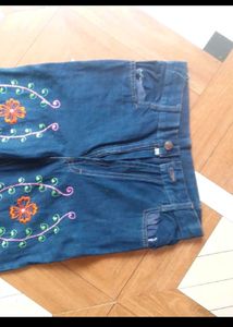 Embroidered Floral Jeans