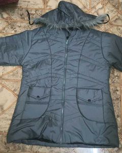 Stylish Grey Padded Jacket Women