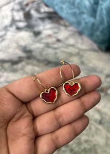 Red Heart Earings