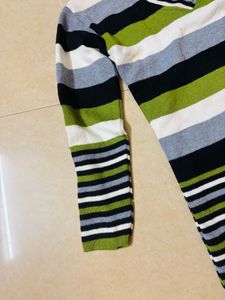 Striped V-Neck Mini Dress