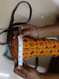 Mustard Kalamkari Printed Handbag