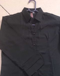 Black Formal Shirt for Girls 3/4 sleeve