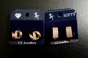 CZ Jewellery Earrings(gold nd diamond mixture)
