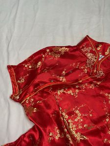 Red Floral Cheongsam/Madrid top