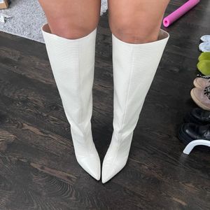 ZARA Croc Textured Boots