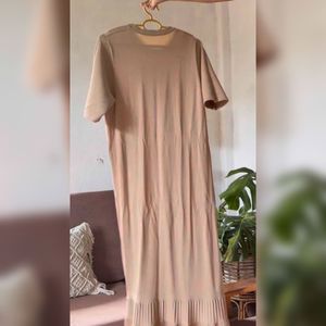 Elegant Beige Midi Dress
