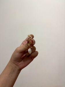 Gold Hoop Earrings with Pearl Drop