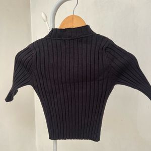 Cutout Ribbed Knit Top