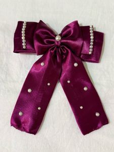 Burgundy Bow Hair Clip (each price)