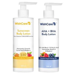 hair serum, face serum,sunscreen, aha BHA