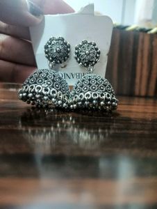 Oxidized Jhumka Earrings