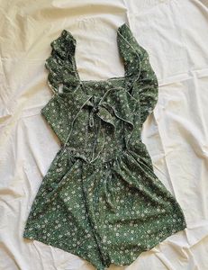 Floral Green Romper