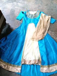 Teal Anarkali Dress with Dupatta