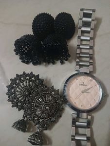 Timestar Watch & Earring Set